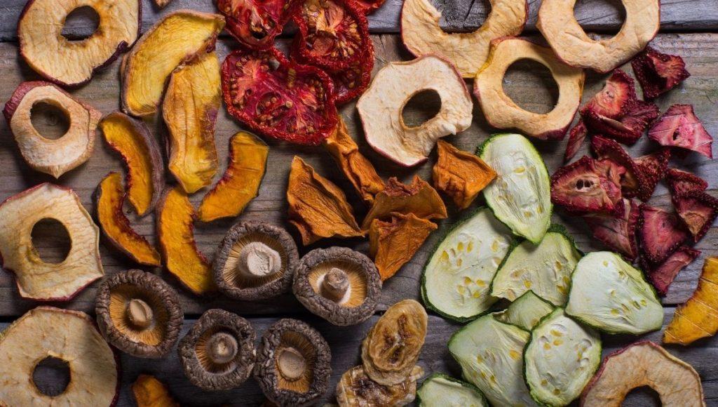 Fruits and other items dried with the Best Food Dehydrator for Camping