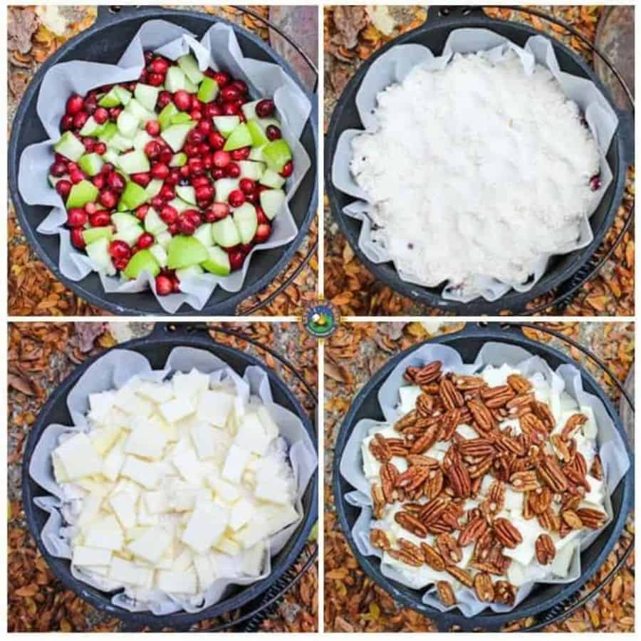 Cranberry apple dump cake is the ideal fall camping trip dessert!