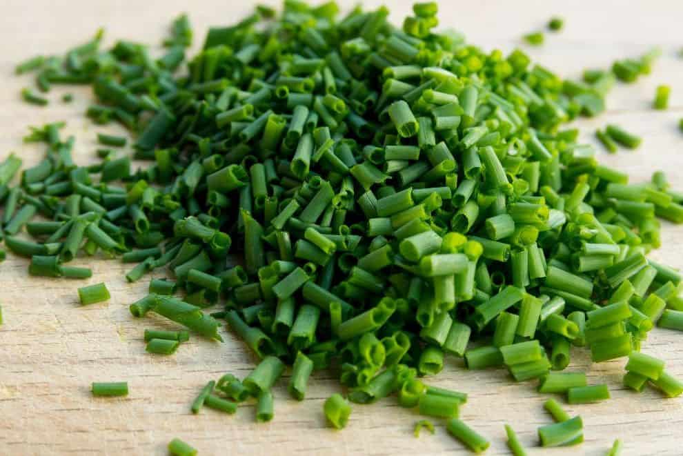 Chopped chives are a delicious optional add-in to the corn casserole.