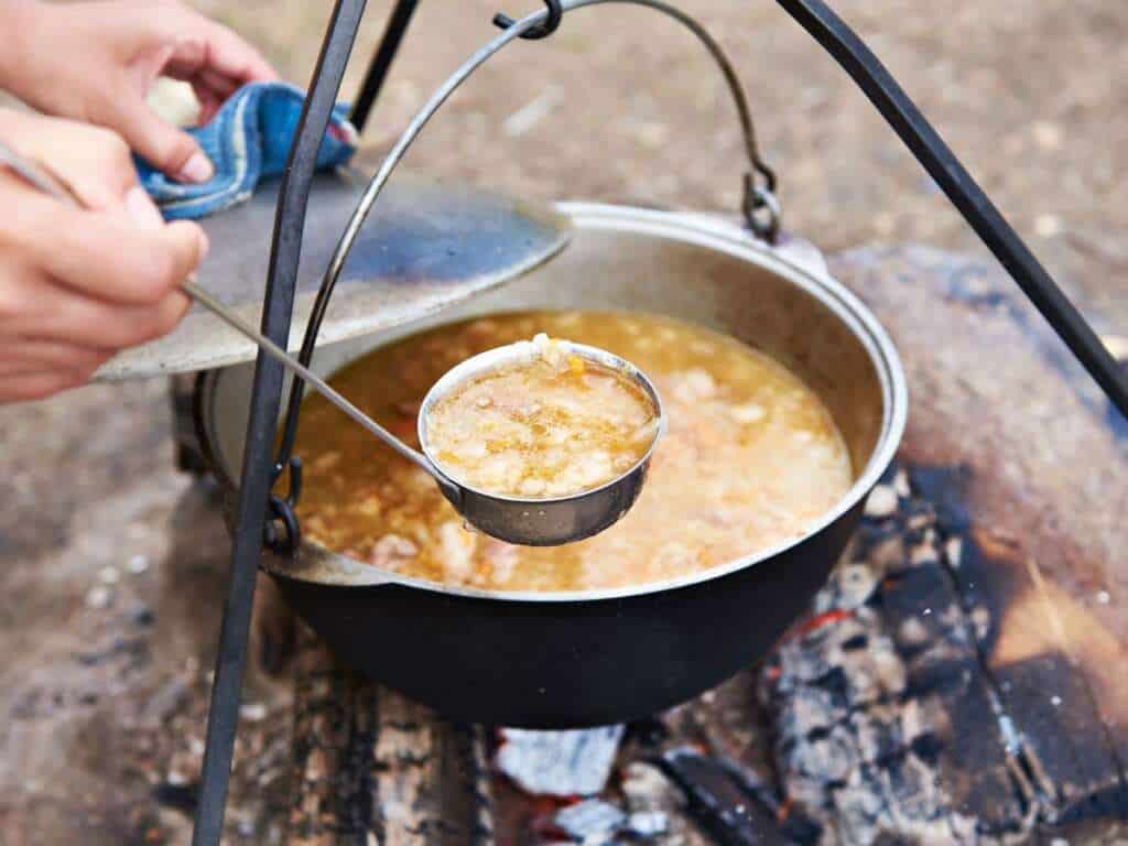 Camp soup is even better when loaded up with garlic. Toss in a handful of dehydrated garlic for extra flavor!