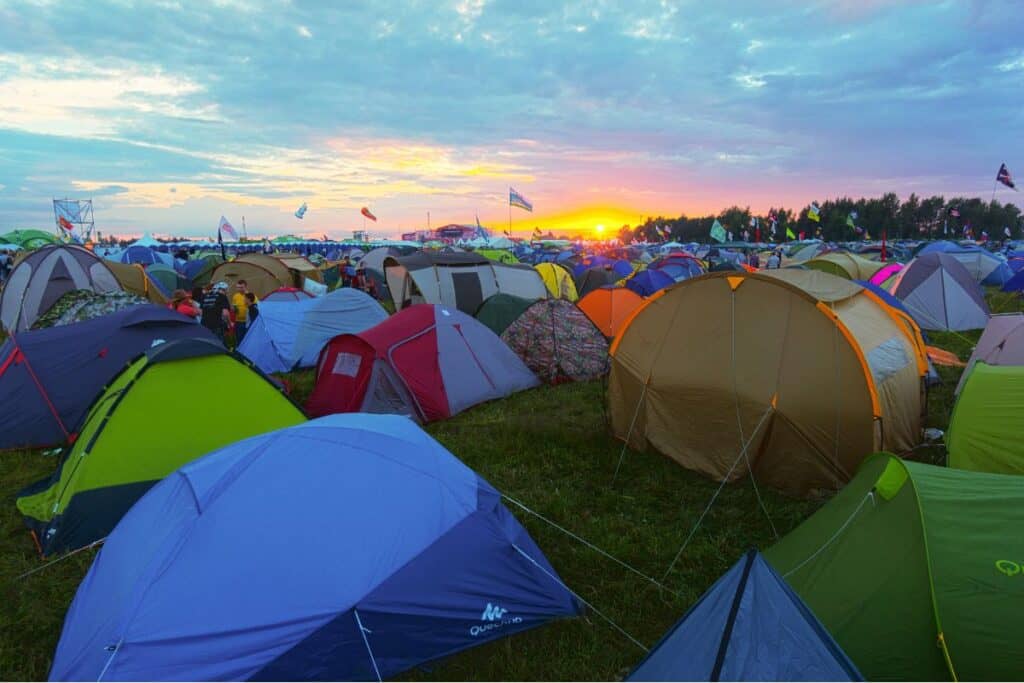 Festival camping is a more crowded and energetic style of camping that highlights being immersed in music and summer festivities.