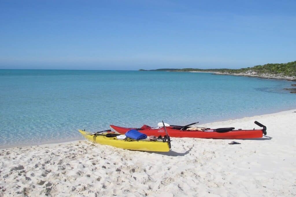 Kayak camping in the the Exuma Cays Bahamas is a thrill for sure.