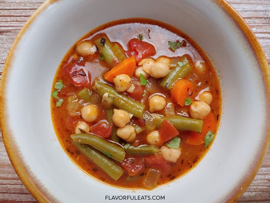 Italian Chickpea Vegetable soup is a delicious and nutritious camping soup option.