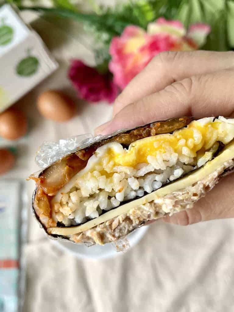 A wrapped Kimbap Sandwich is fun make-ahead option for a camping meal. 
