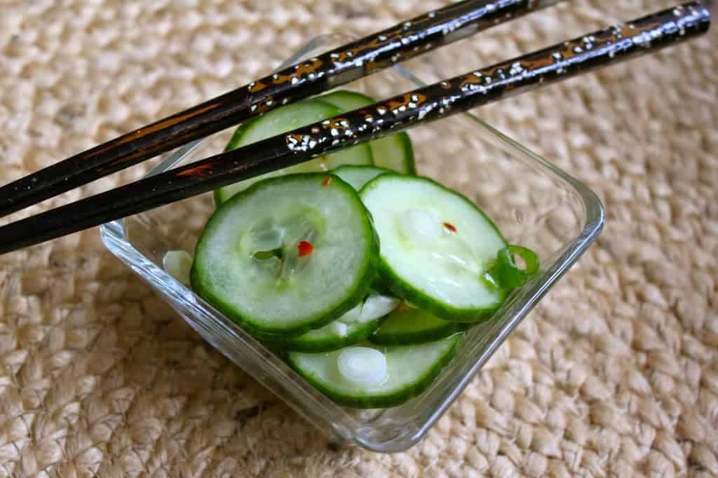 Pickled cucumber salad goes along nicely on the side with many of the best Korean recipes for camping.