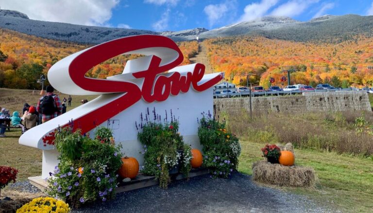 Stowe Mountain is the quintessential fall landscape in early October.