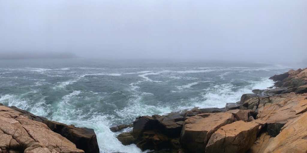 The trail along the Ocean Path in Acadia National Park has endless ocean views.