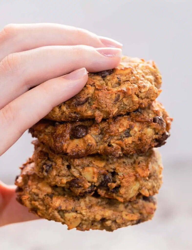 A stack of breakfast cookies is calling to you! Chunky and filled with raisins and more!