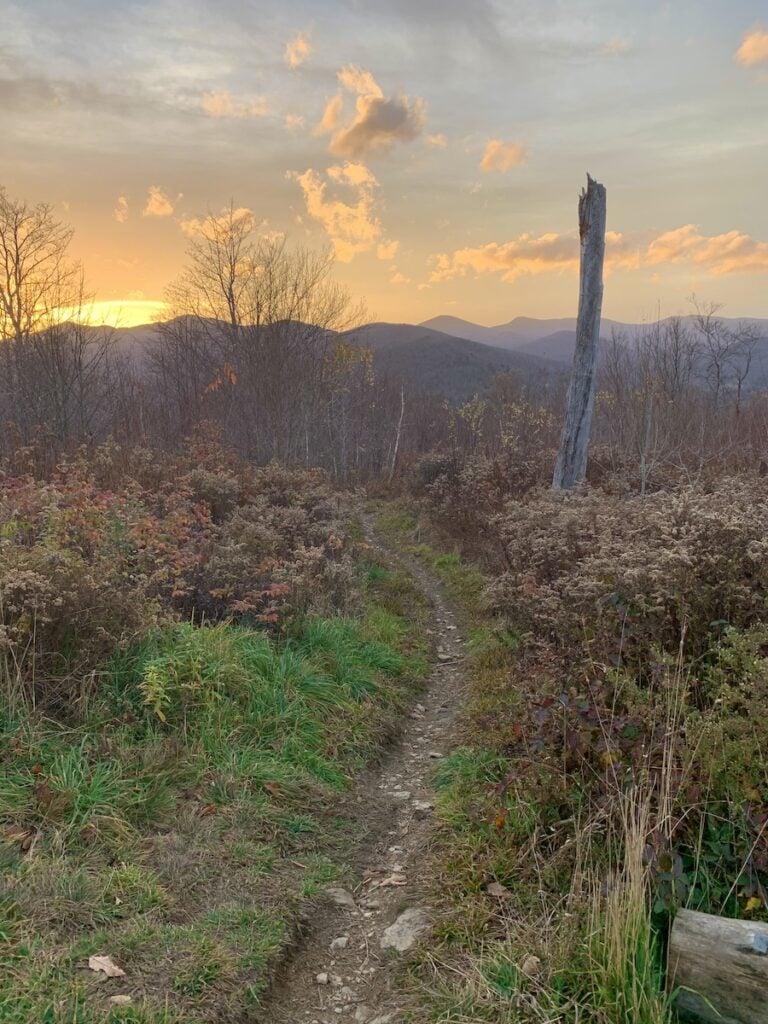 Sunset in Central Vermont creates a plethora of colors even at stick season with bits of green grass still showing.